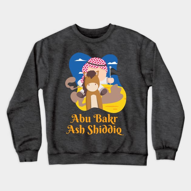 Abu Bakar The First Caliph of Islam Cute Style Crewneck Sweatshirt by Muslim Preneur Art